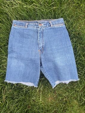 High-Rise Classic Blue Denim Shorts - Women True vintage